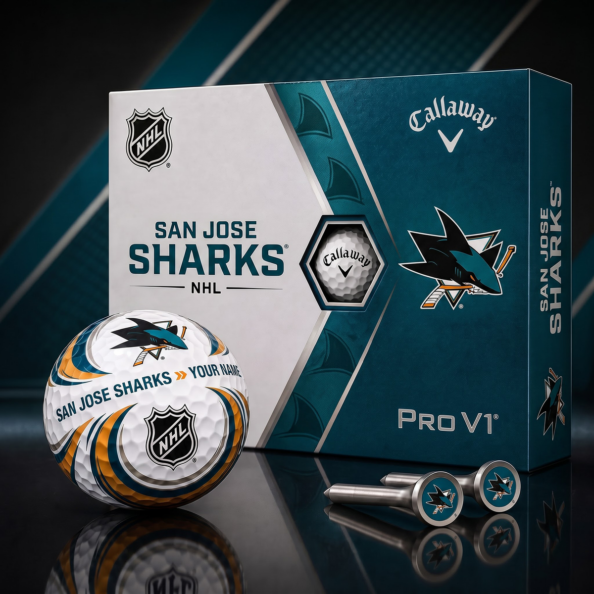 SJS X PREMIUM NHL PERSONALIZED PRO V1 GOLF BALL SET COLLECTOR EDITION