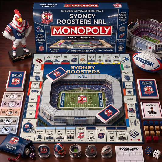 SR_MONOPOLY NRL DELUXE SPORTS BOARD GAME PREMIUM COLLECTOR EDITION