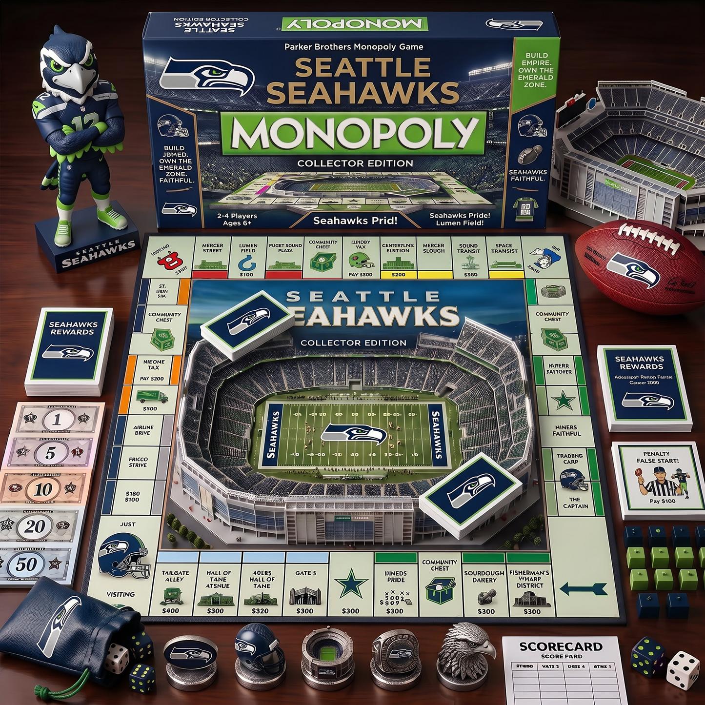 SS_MONOPOLY NFL DELUXE SPORTS BOARD GAME PREMIUM COLLECTOR EDITION