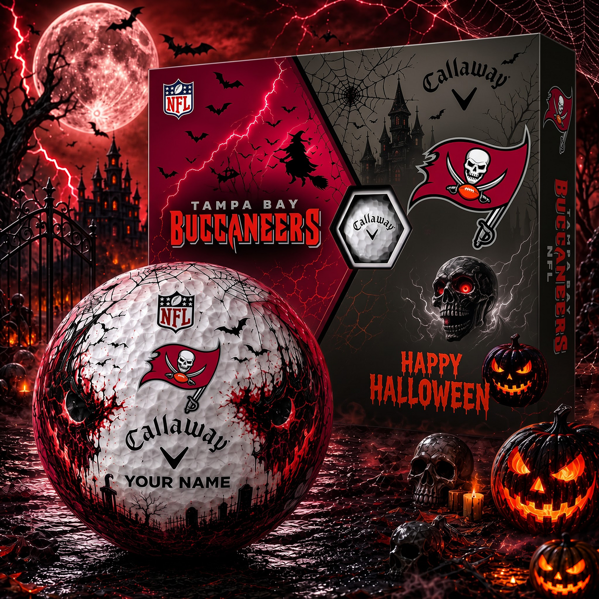 TB X Premium NFL Halloween Golf Ball Limited Edition V2