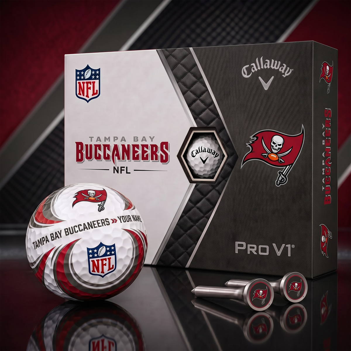TBB_PREMIUM NFL PERSONALIZED PRO V2 GOLF BALL SET COLLECTOR EDITION 1808