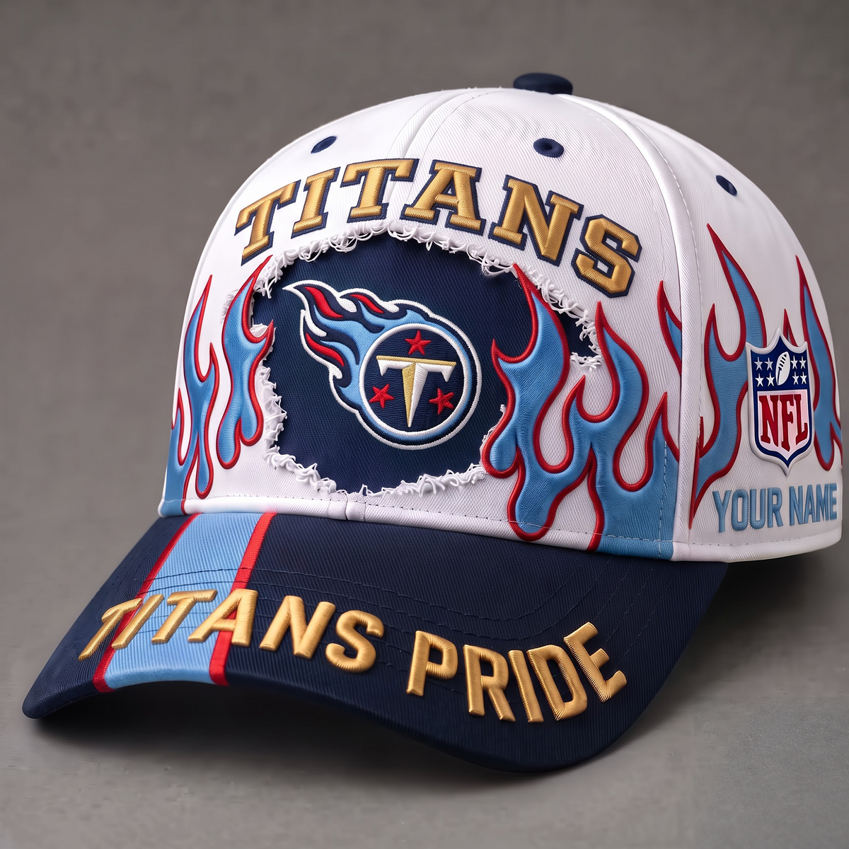 TEN X NFL EXCLUSIVE PERSONALIZED FIRE GRAPHIC CAP FOR GAME DAY