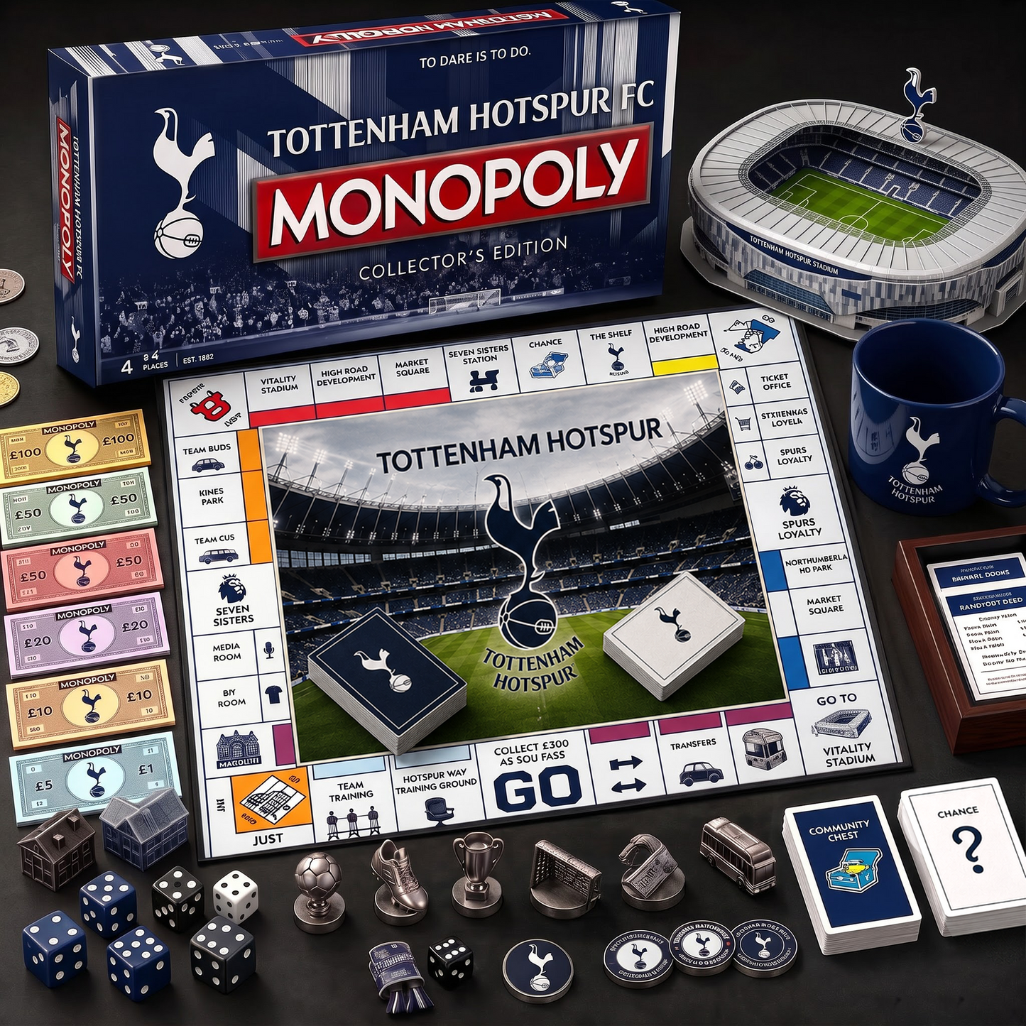 TOT_MONOPOLY EPL DELUXE SPORTS BOARD GAME PREMIUM COLLECTOR EDITION
