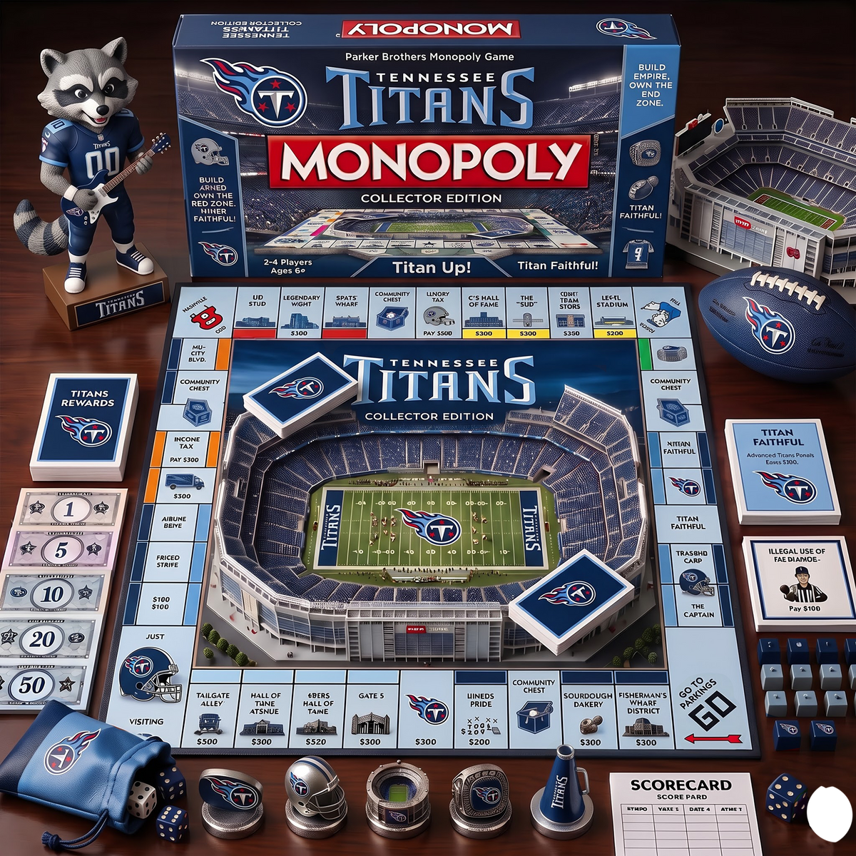 TT_MONOPOLY NFL DELUXE SPORTS BOARD GAME PREMIUM COLLECTOR EDITION