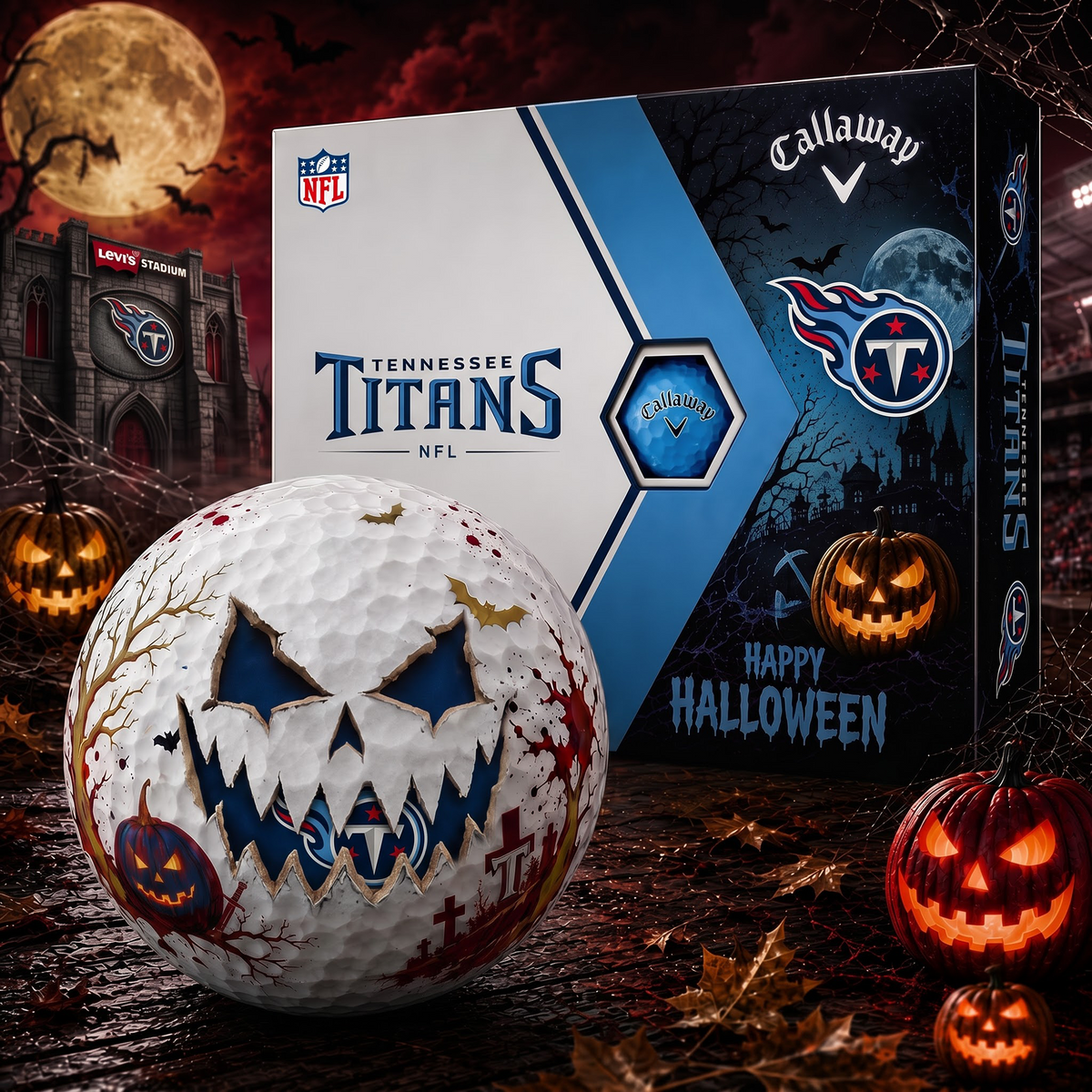 TT_NFL Monster Skull Halloween Golf Balls Gift Box 1808