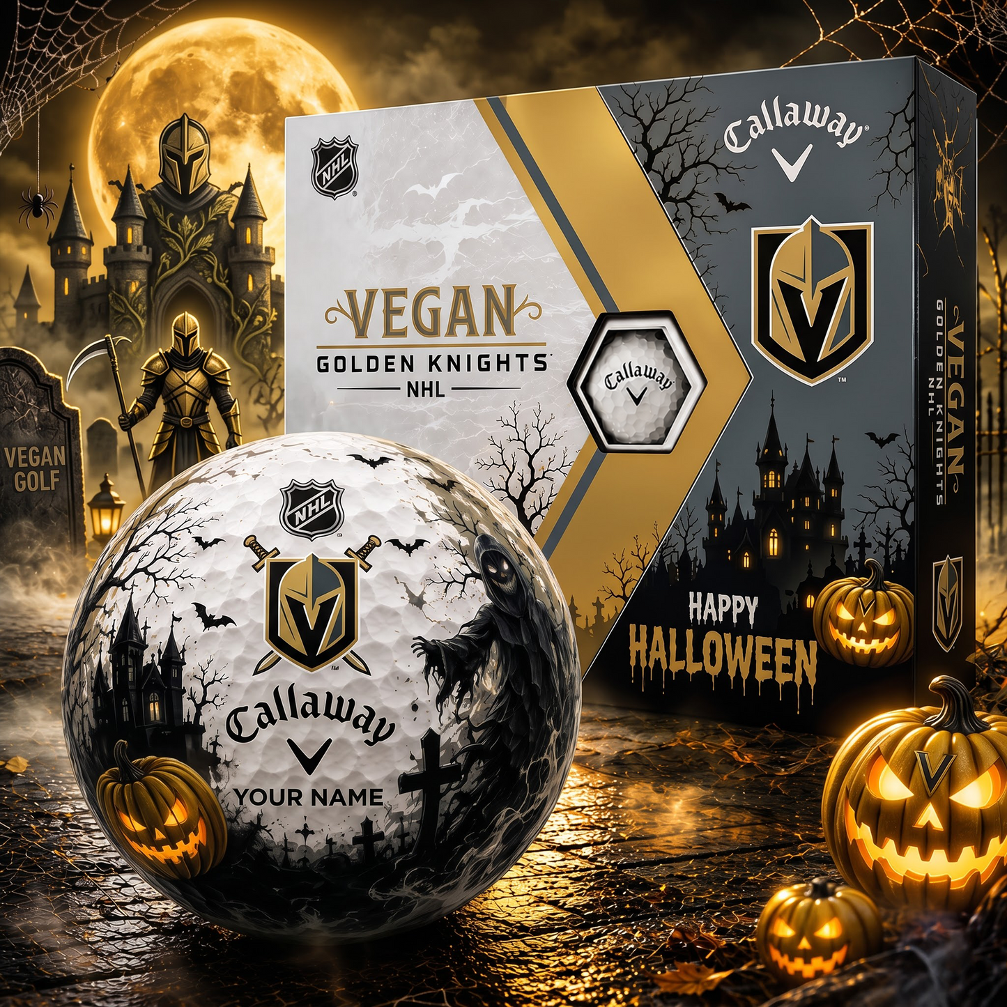 VGK X Premium NHL Halloween Golf Ball Limited Edition V3