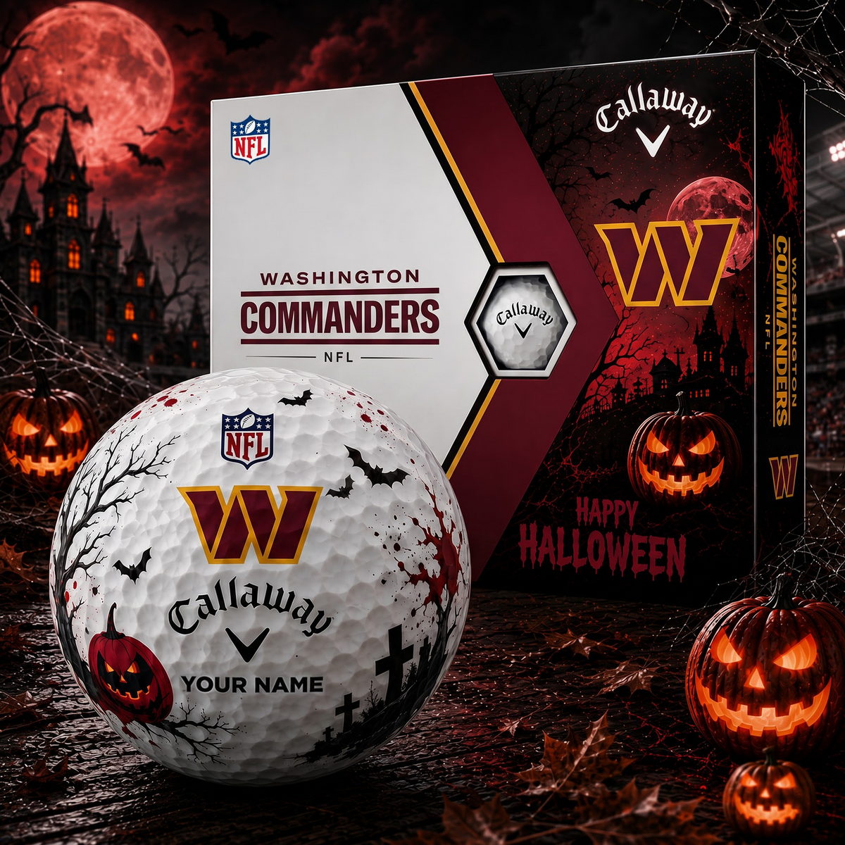WAS X Premium NFL Halloween Golf Ball Limited Edition
