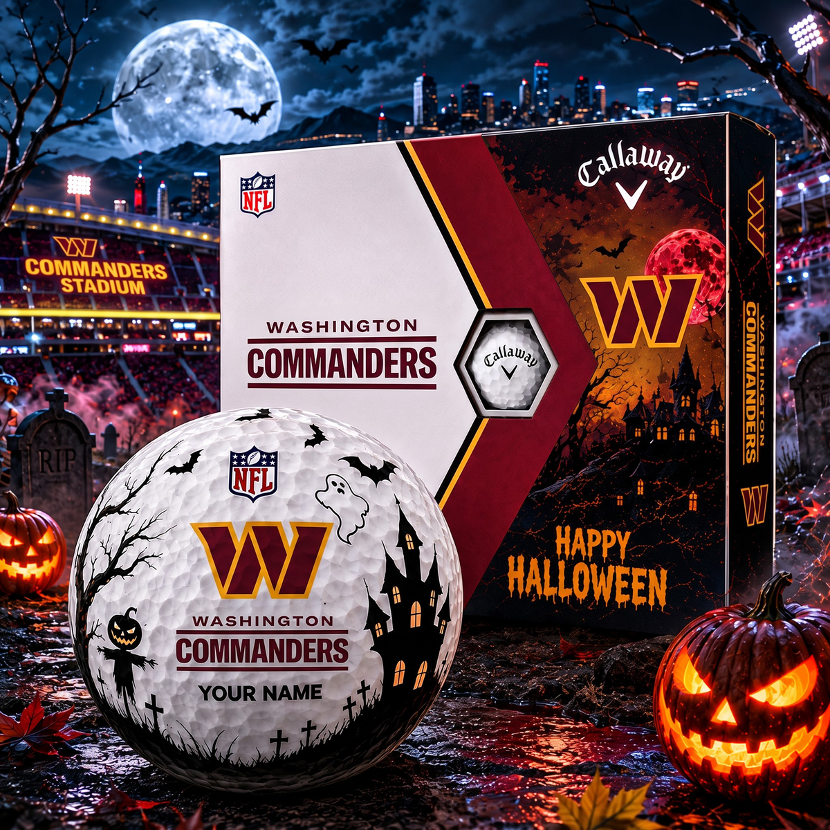 WAS X Premium NFL Halloween Golf Ball Limited Edition V2 1208