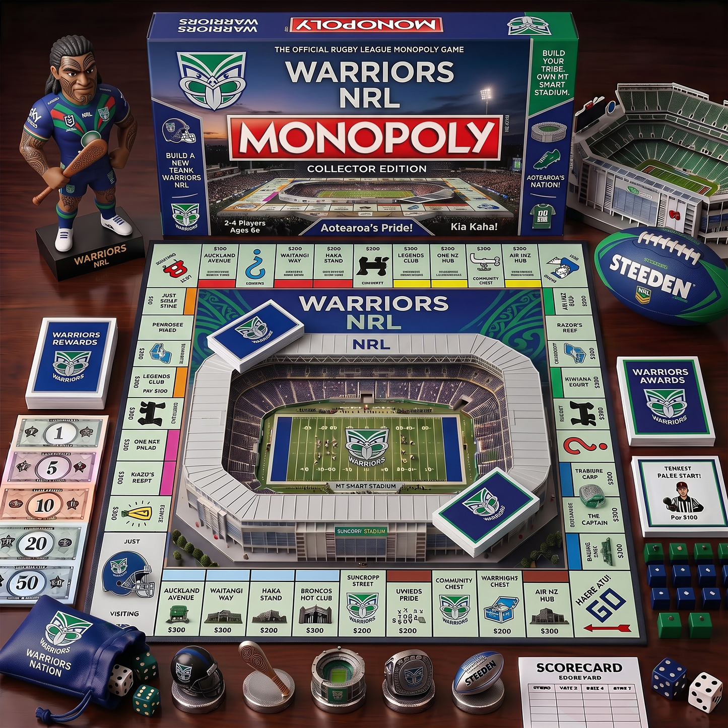 WA_MONOPOLY NRL DELUXE SPORTS BOARD GAME PREMIUM COLLECTOR EDITION