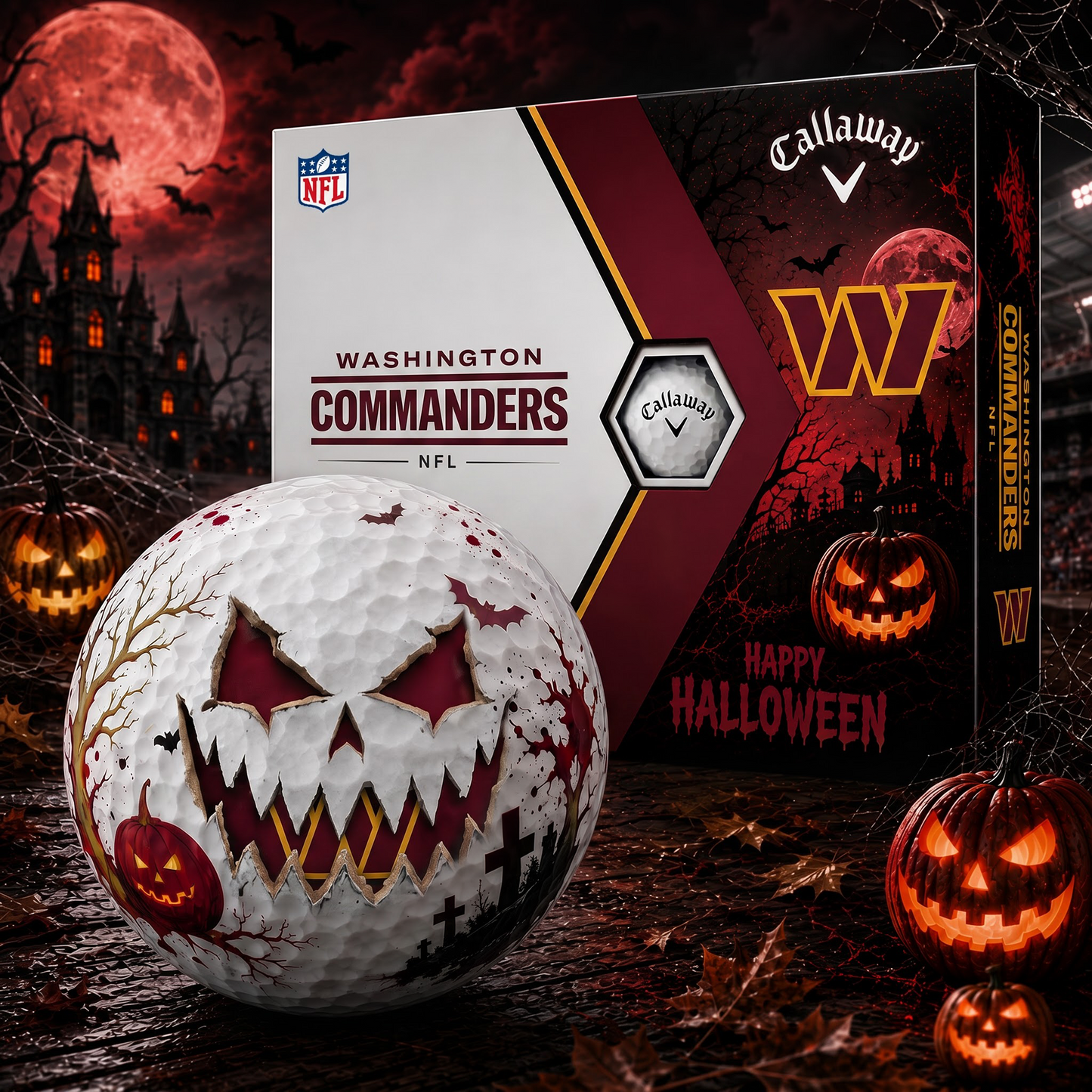 WC_NFL Monster Skull Halloween Golf Balls Gift Box 1808