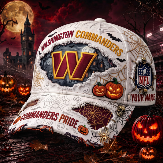 WC_NFL Premium Haunted House Themed 3D Distressed-Effect Baseball Cap