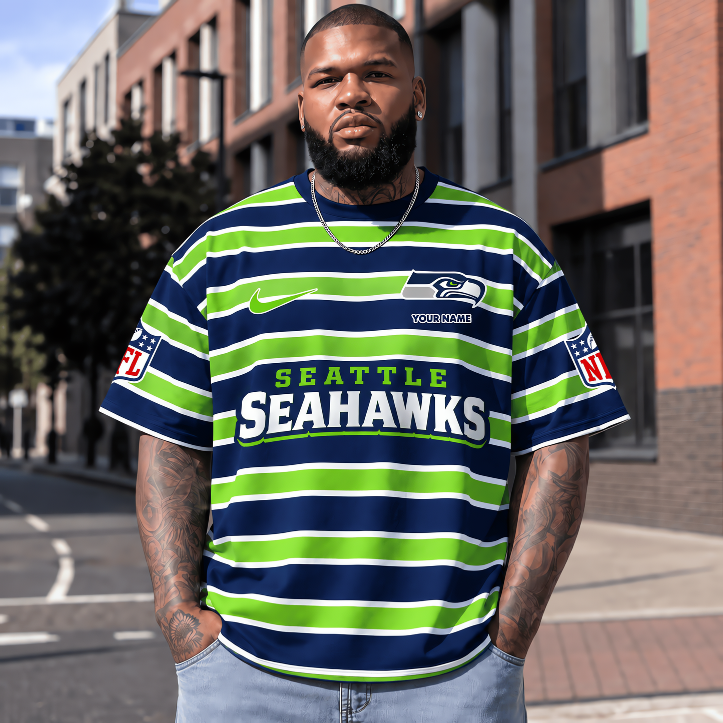 Seattle Seahawks NFL T-Shirt Custom Name For Fan