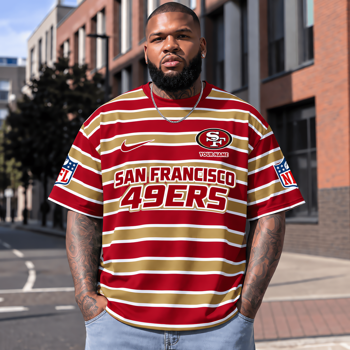 San Francisco 49ers NFL T-Shirt Custom Name For Fan